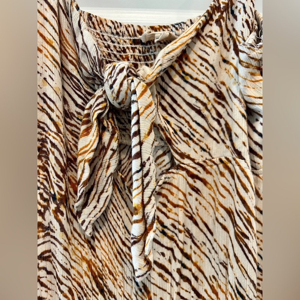 Elan cut out tie front cover-up sundress, maxi, neutral Sahara medium - Picture 5 of 13